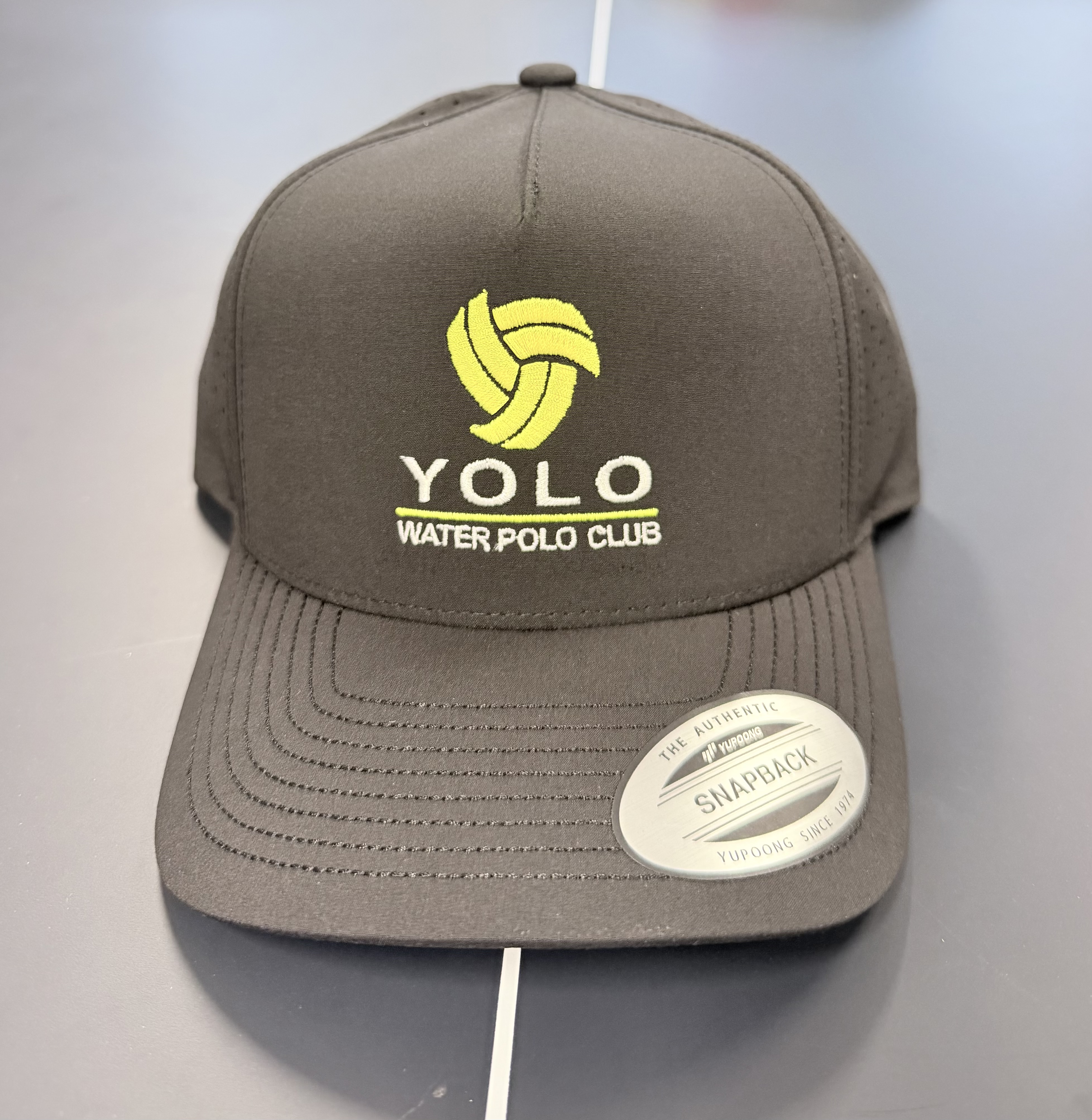 Yolo Polo Large Logo on Black Performance Hat